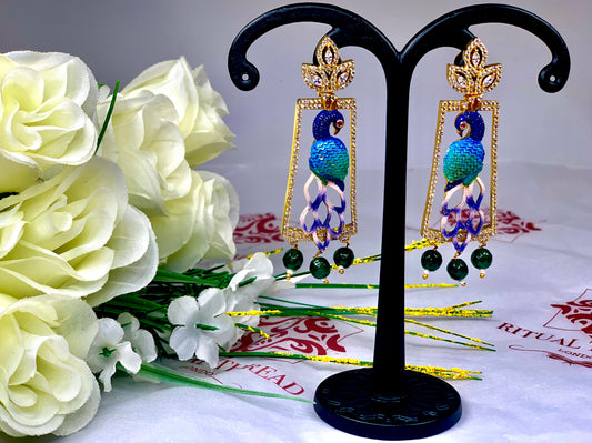 Luxury Peacock crystal Drop Earrings