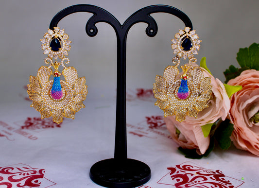 Luxury Peacock crystal Drop Earrings