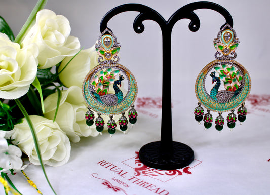Mughal Pearl Peacock Earrings