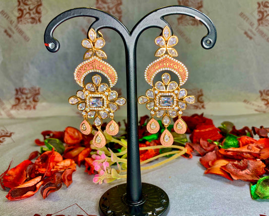 Vintage rose gold chandelier earrings
